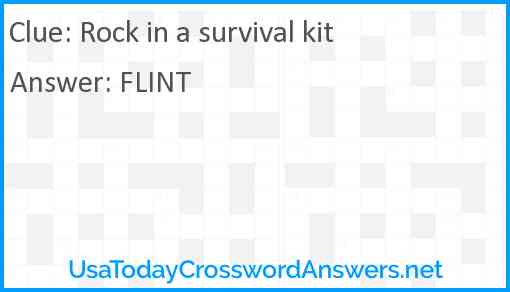 Rock in a survival kit Answer