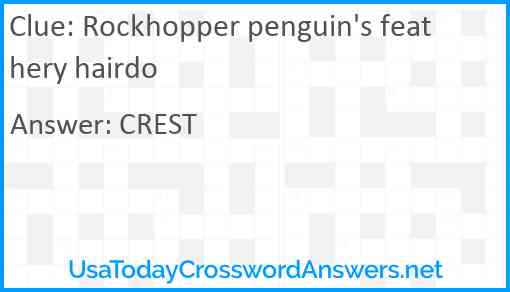 Rockhopper penguin's feathery hairdo Answer