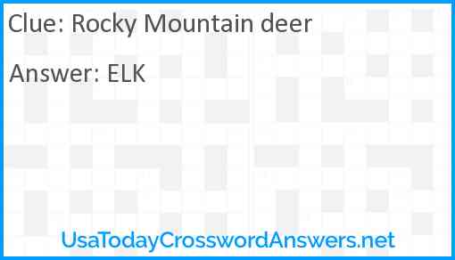 Rocky Mountain deer Answer