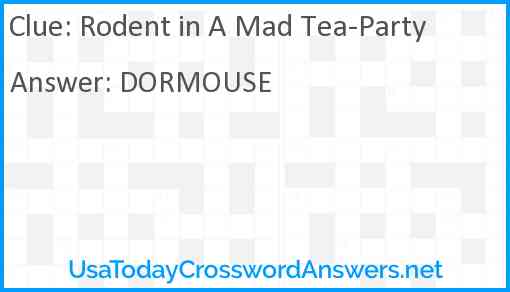 Rodent in A Mad Tea-Party Answer