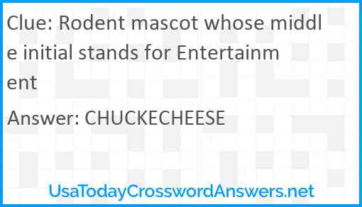 Rodent mascot whose middle initial stands for Entertainment Answer