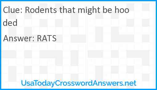 Rodents that might be hooded Answer