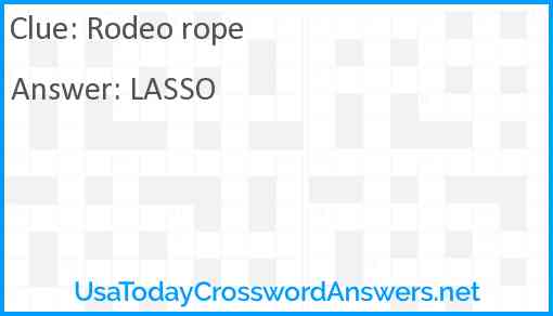 Rodeo rope Answer