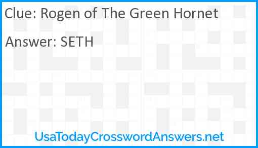 Rogen of The Green Hornet Answer