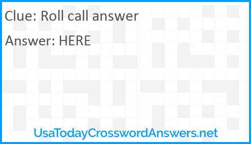 Roll call answer Answer