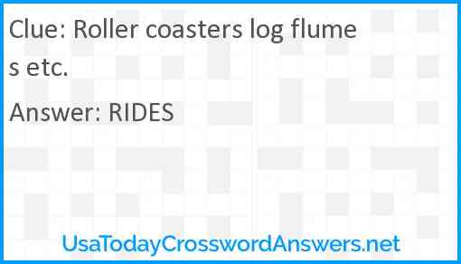 Roller coasters log flumes etc. Answer