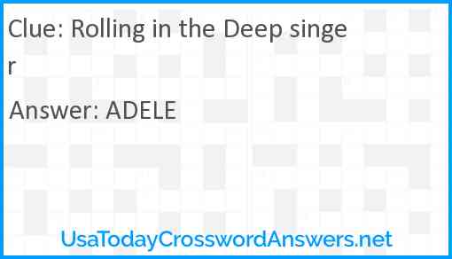 Rolling in the Deep singer Answer