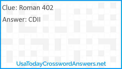 Roman 402 Answer