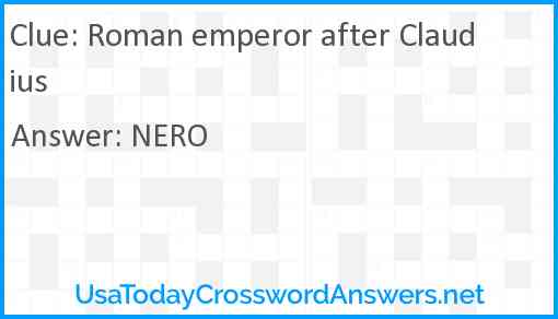 Roman emperor after Claudius Answer