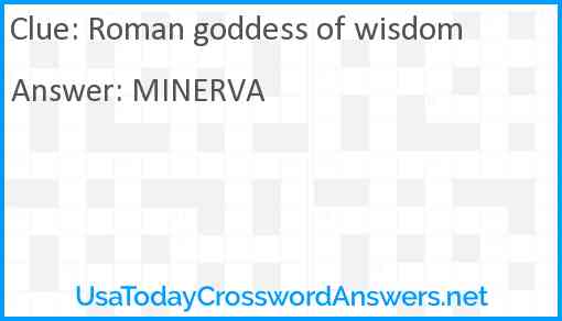 Roman goddess of wisdom Answer