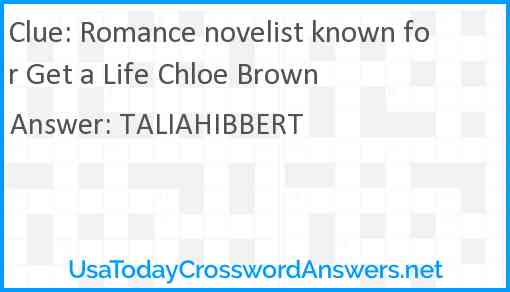 Romance novelist known for Get a Life Chloe Brown Answer