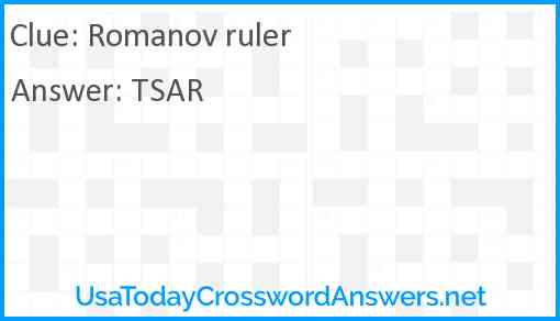 Romanov ruler Answer