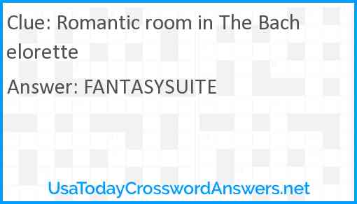 Romantic room in The Bachelorette Answer