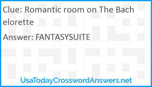 Romantic room on The Bachelorette Answer