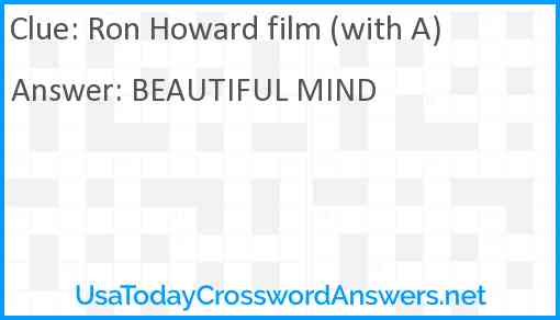 Ron Howard film (with A) Answer