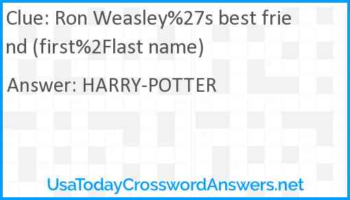 Ron Weasley%27s best friend (first%2Flast name) Answer