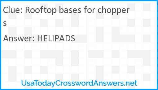 Rooftop bases for choppers Answer