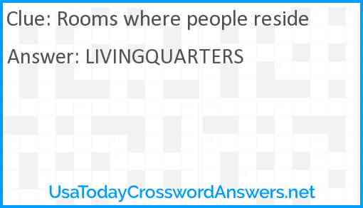 Rooms where people reside Answer