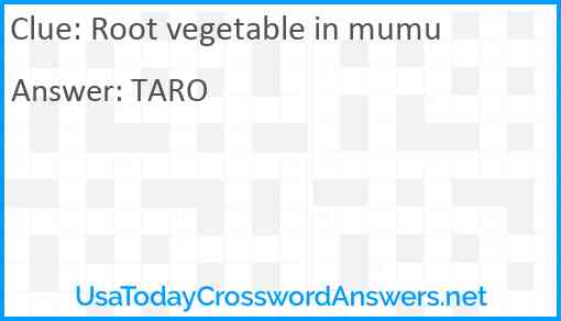 Root vegetable in mumu Answer