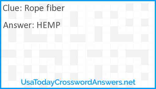 Rope fiber Answer