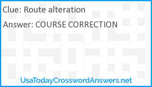 Route alteration Answer