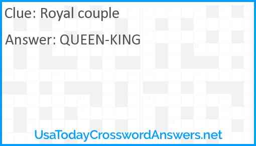 Royal couple Answer