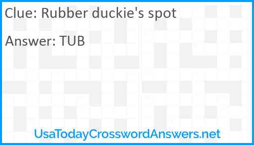 Rubber duckie's spot Answer