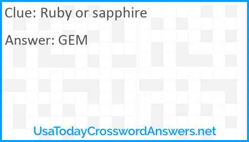 Ruby or sapphire Answer