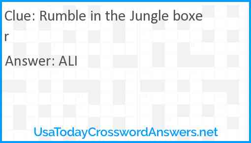 Rumble in the Jungle boxer Answer