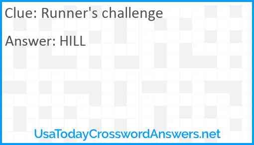 Runner's challenge Answer