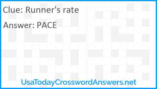 Runner's rate Answer