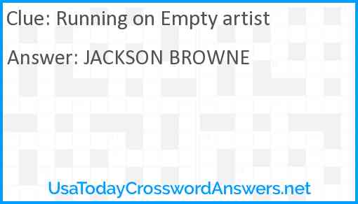 Running on Empty artist Answer