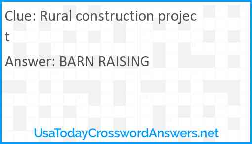Rural construction project Answer