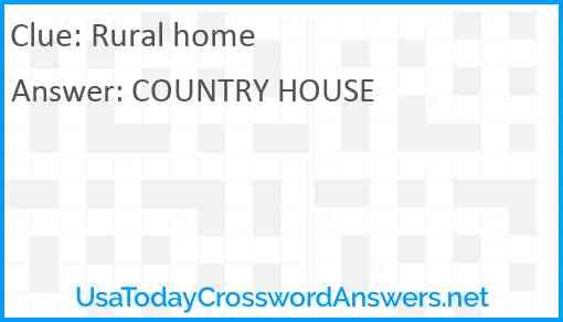 Rural home Answer