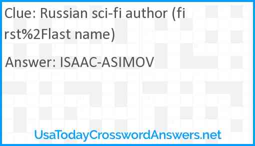 Russian sci-fi author (first%2Flast name) Answer