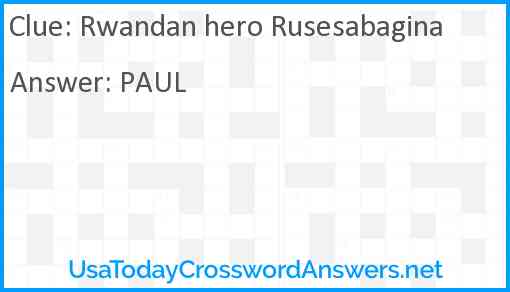 Rwandan hero Rusesabagina Answer