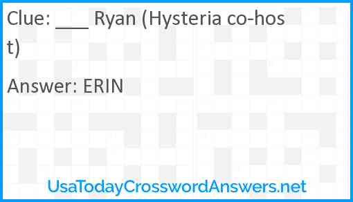 ___ Ryan (Hysteria co-host) Answer