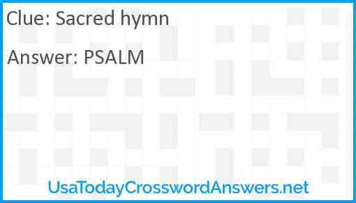 Sacred hymn Answer