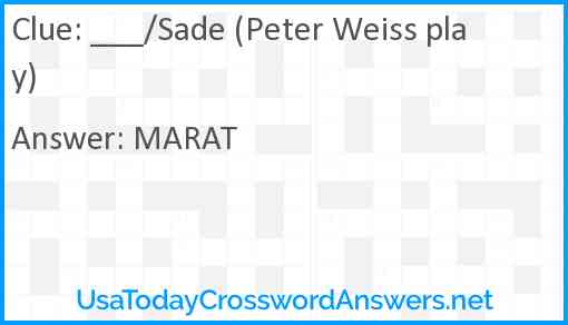 ___/Sade (Peter Weiss play) Answer