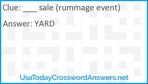___ sale (rummage event) Answer