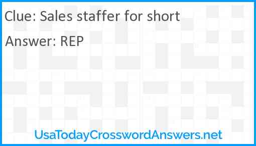 Sales staffer for short Answer