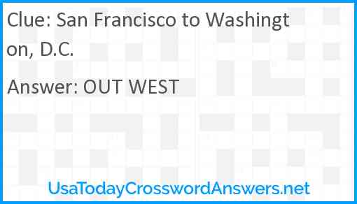 San Francisco to Washington, D.C. Answer