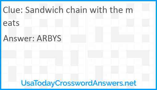 Sandwich chain with the meats Answer