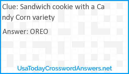 Sandwich cookie with a Candy Corn variety Answer