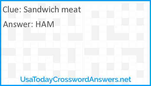 Sandwich meat Answer