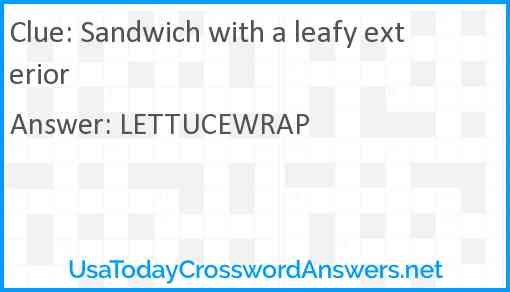 Sandwich with a leafy exterior Answer
