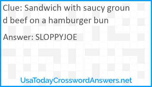 Sandwich with saucy ground beef on a hamburger bun Answer