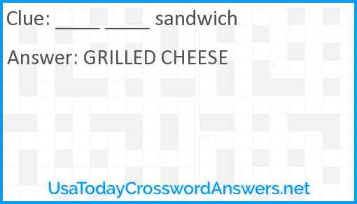 ____ ____ sandwich Answer