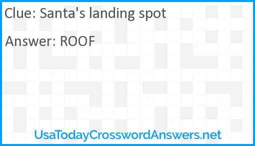 Santa's landing spot Answer