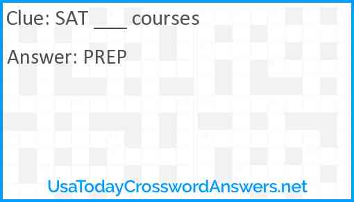 SAT ___ courses Answer